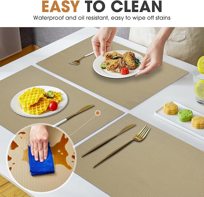 Drawer and Shelf Liner, Non-Slip Kitchen Cabinet Liners Non-Adhesive Thick Strong Grip Waterproof Washable Mats Protect Dresser Shelves Cupboard Bathroom Cabinets, Beige, 18 in X 20 FT - Image 3