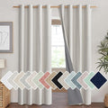 NICETOWN Snowbound Vintage Linen 100% Blackout Curtains for Living Room, Thermal Insulated Curtains 90" Long, Noise Reducing Window Treatment Drapes for Home Cinema, 52" Wide Per Panel, Set of 2 by NICETOWN