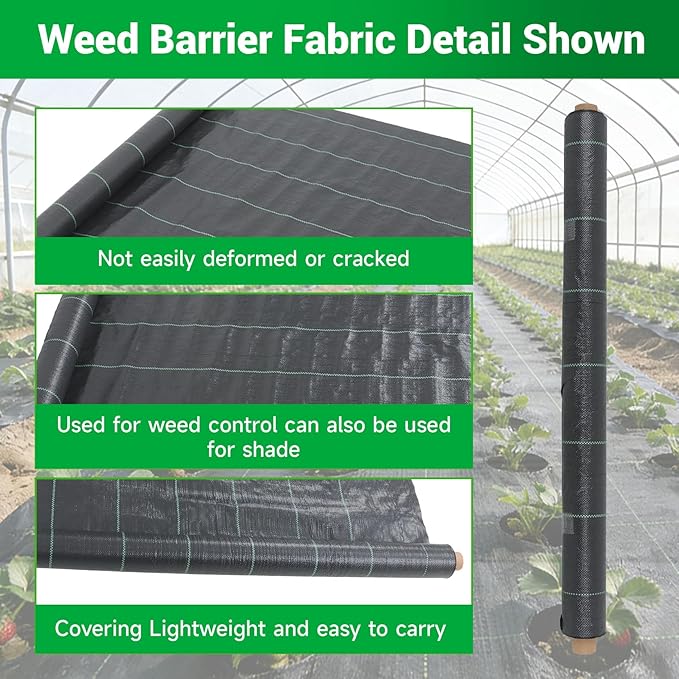 Weed Barrier Fabric Planting Cover - 6 x 200 FT Heavy Duty Landscape Fabric Ground Cover Block for Outdoor Planting - Image 4