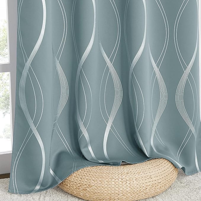 NICETOWN Room Darkening Curtains for Living Room, Stormy Sea, 2 PCs, 52 inch by 84 inch, Easy Care Solid Thermal Insulated Grommet Room Darkening Curtains/Panels/Drapes for Bedroom Decoration - Image 5