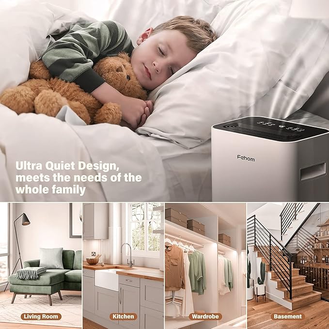 Fehom 4500 Sq. Ft Dehumidifier for Home Basements Bathroom Bedroom Continuous Drainage, with Auto Shut Off Humidity Control and Drain Hose - Image 6