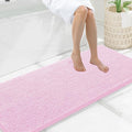 Smiry Luxury Chenille Bathroom Rugs 59x20, Extra Soft and Absorbent Shaggy Bath Mat, Machine Washable, Non-Slip Plush Carpet Runner for Tub, Shower, and Floor, Home Decor Accessories, Pink by Smiry