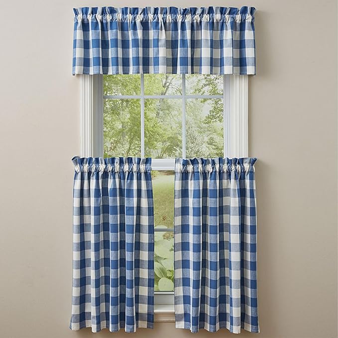 Park Designs China Blue Buffalo Check Valance 14" L - Image 2