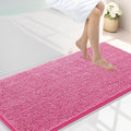 Smiry Luxury Chenille Bathroom Rugs 44x24, Extra Soft and Absorbent Shaggy Bath Mat, Machine Washable, Non-Slip Plush Carpet Runner for Tub, Shower, and Floor, Home Decor Accessories, Hot Pink by Smiry