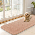 OLANLY Dog Door Mat for Muddy Paws 47x17, Absorbs Moisture and Dirt, Absorbent Non-Slip Washable Doormat, Quick Dry Chenille Mud Mat for Dogs, Entry Indoor Entryway Carpet for Inside Floor, Peach by OLANLY