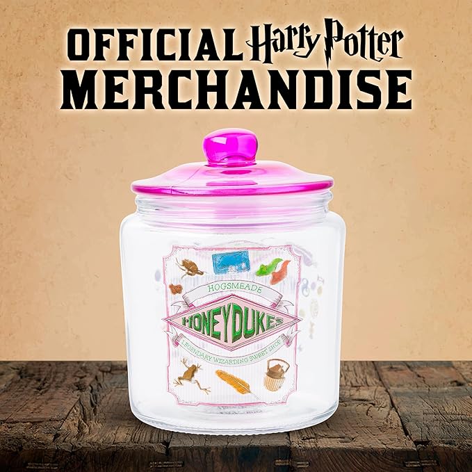 Silver Buffalo Harry Potter Hogsmeade Honeydukes Treats Glass Cookie Snack Candy Jar With Lid (Small) - Image 9