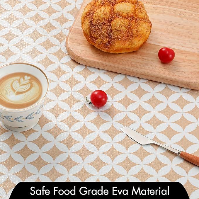 Cooyes Shelf Liner for Kitchen Cabinets – Non-Adhesive Waterproof EVA Liner for Drawers and Cabinets – Durable, Easy-to-Cut Shelf Paper with Modern Pattern - Image 5