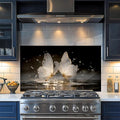 NYZE Kitchen Backsplash Stickers Waterproof Stove Backsplash Protector, 30 X 16 inch Removable Kitchen Wallpaper with Wall Art Decor for Stove Cooking Area(Transparent Butterflies) by GIVEYOUTHEBEST