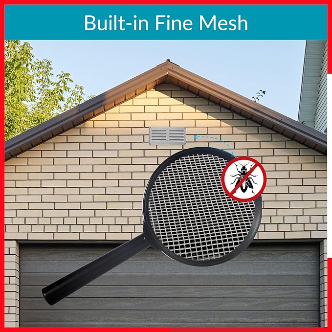 6x2 Vent Cover (Duct Opening) - HVAC Return Air Grille for Wall and Ceiling - Stainless Steel AC Vent Cover with Mesh - Rectangular Ventilation Register - Overall Size: 7,87" W x 3.94" H - Image 5