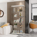 Yoluckea 5 Shelves Glass Display Cabinet with 2 Doors, Floor Standing Clear Glass Curio Cabinet Collection Display Case for Living Room Bedroom 73.82” x 31.69” x 14.37” White by Yoluckea