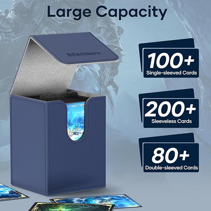 Mlikero 4 Pack Card Deck Box, Commander Deck Box Holds 400+ Single Sleeved Cards with 4 Dividers, Leather Magnetic Card Box Fit for MTG, TCG (4 Colors) - Image 2