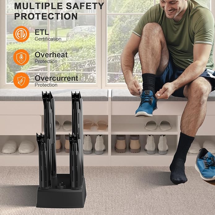 Boot Dryers Shoe Dryer: Boot Warmer and Deodorizer with Fan, Boot Dryer for Work Boots with Timer, Shoe Dryers for Sneakers - Image 4