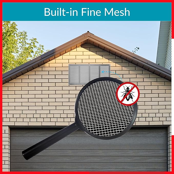 14x6 Vent Cover (Duct Opening) - HVAC Return Air Grille for Wall and Ceiling - Stainless Steel AC Vent Cover with Mesh - Rectangular Ventilation Register - Overall Size: 15.75" W x 7.87" H - Image 5