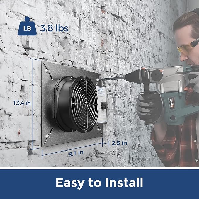 ALORAIR 260CFM Crawl Space Ventilator Fan, 6.7 Inch Basement Vent Fan with Humidistat & Thermostat, IP-55 Rated Isolation Mesh for Crawlspace, Garage, Attic, Exhaust - Image 5