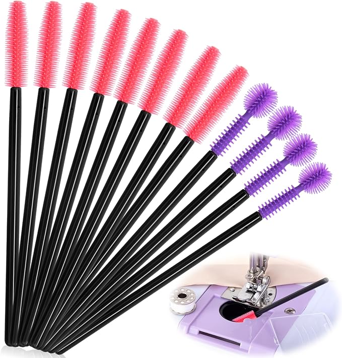 12pcs Silicone Crevice Cleaning Brushes, 3 Styles Small Sewing Machine Cleaner, Reusable Nook and Cranny Brushes for Keyboards, Gaps, Crafts - Purple Red by Unknown