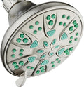 AquaDance Antimicrobial – Anti-Clog High-Pressure 6-Setting Shower Head with Microban Nozzle Protection from Growth of Mold, Mildew & Bacteria for Stronger Shower! 4" Coral Green by AquaDance