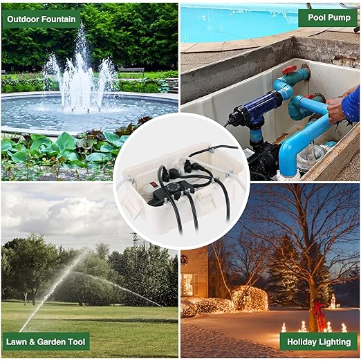 Flemoon Outdoor Electrical Box with Transparent Lid, IP54 Waterproof Electrical Box Outdoor, Large Weatherproof Extension Cord Cover with Clear Cover for Photocell Light Sensor Timer, Outlet, White - Image 8