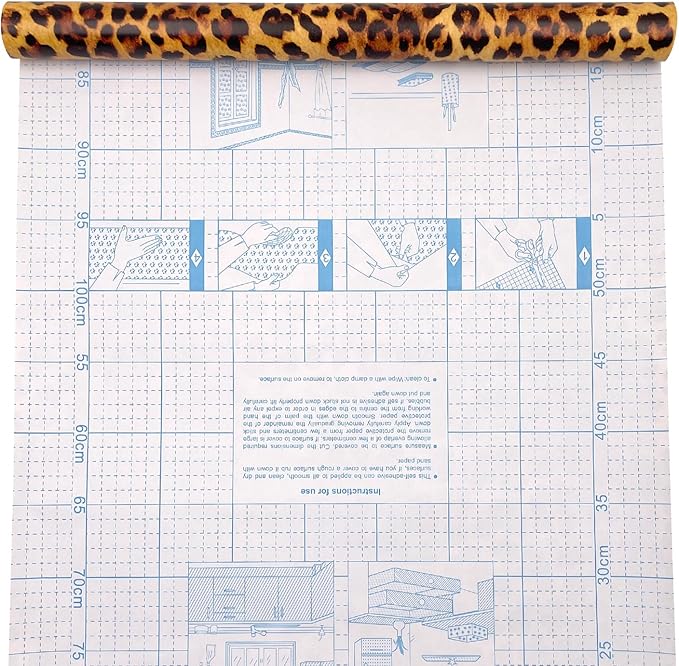 Sexy Leopard Print Self-Adhesive Shelf Drawer Liner Moisture Proof PVC Mat 45x300cm - Image 4