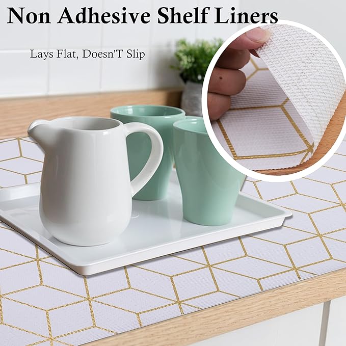 Shelf Liner for Cabinets Non Adhesive15 Inch Wide X 20 Ft Kitchen Drawer Liners for Shelves Non Slip Waterproof Strong Grip Mat for Closet Bathroom Pantry Cupboard Refrigerator - Image 3