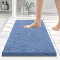 Smiry Luxury Chenille Bathroom Rugs 24x16, Extra Soft and Absorbent Shaggy Bath Mat, Machine Washable, Non-Slip Plush Carpet Runner for Tub, Shower, and Floor, Home Decor Accessories, Cornflower Blue by Smiry