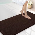 Smiry Luxury Chenille Bathroom Rugs 44x24, Extra Soft and Absorbent Shaggy Bath Mat, Machine Washable, Non-Slip Plush Carpet Runner for Tub, Shower, and Floor, Home Decor Accessories, Brown by Smiry
