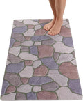 Anti Slip Shower Mat - Non Slip Shower Mats for Inside Shower - Large 47x24 Loofah Shower Floor Mat Non Slip - Bath Mat for Shower - Secure Mat Without Suction Cups (47x24 Stone Path) by ENKOSI