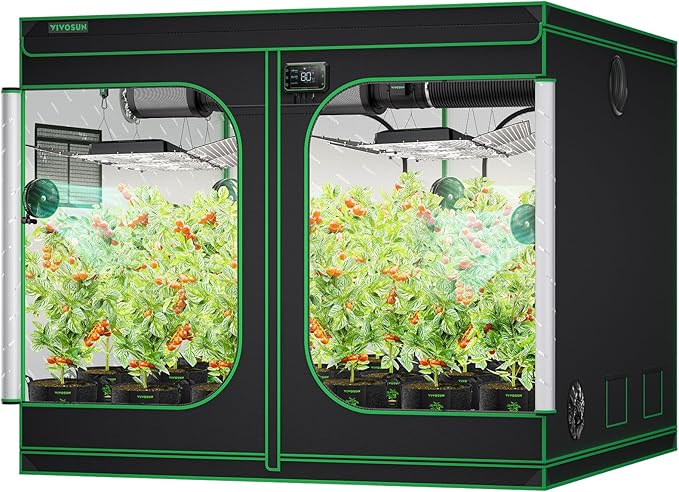VIVOSUN S888 8x8 Grow Tent, 96"x96"x80" High Reflective Mylar with Observation Window and Floor Tray for Hydroponics Indoor Plant for VS4000/VSF4300 by VIVOSUN
