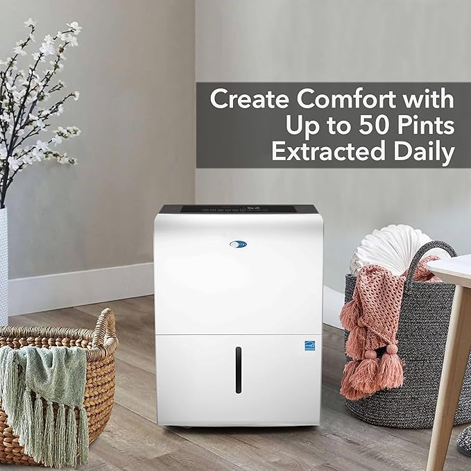 Whynter Energy Star RPD-506EWP 50 Pint High Capacity Portable Dehumidifier with Pump up to 4000 sq ft, White w/Black sides - Image 9