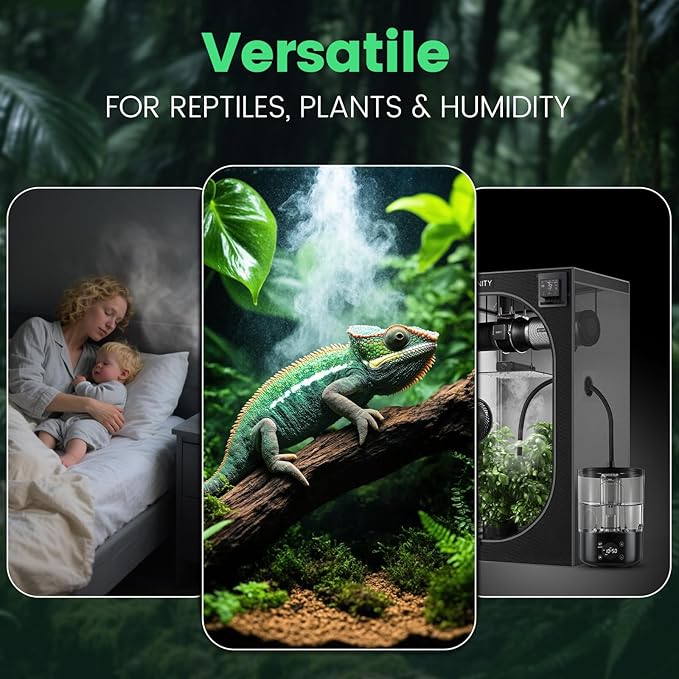 Reptile Humidifier Fogger for Terrariums, Timer Function, 1 Gallon, Adjustable Fog Volume, Ideal for Bearded Dragons, Lizards, Geckos, Snakes, Tortoises, Remote Control - Image 2