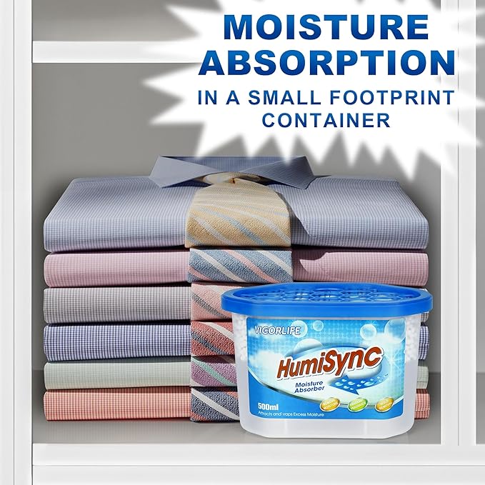 Moisture Absorbers,10 x16.9 Oz Portable Humidity Absorber Boxes for Bathroom, Closet, Kitchen, Dehumidifiers, Attract and Trap Excess Moisture, Convenient and Effective, Blue - Image 3