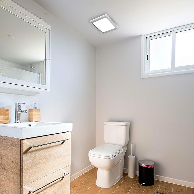 Homewerks 7145-80V-HS Dual Speed Bathroom Exhaust Fan with Integrated Dimmable LED and Automating Humidity Sensor, 1.0-1.5 Sones 80-110 CFM, Smart Moisture White - Image 8