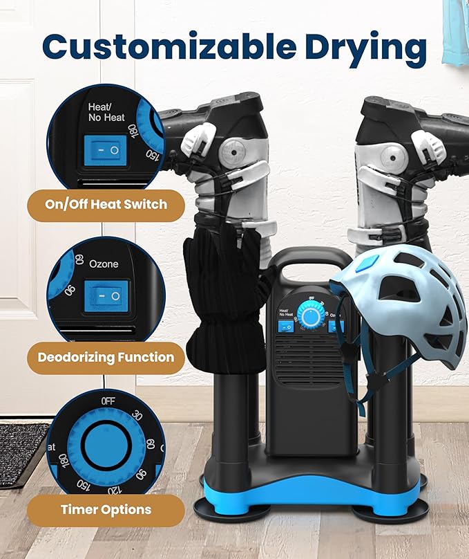 Upgraded Boot Dryer for Work Boots with Ozone Deodorizer - Fast Drying Compact Easy-to-Use Shoe Warmer Adjustable Tube Design - Fast Drying Shoes Dryers for Sneakers & Gloves, Ski Gears (2 Pair) - Image 4
