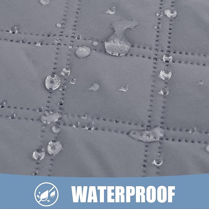 Smiry Waterproof Dog Bed Cover Pet Blanket, Soft Washable Dog Blanket for Furniture Bed Couch Sofa Reversible, Checkered (82"x82", Grey/Light Grey) - Image 2