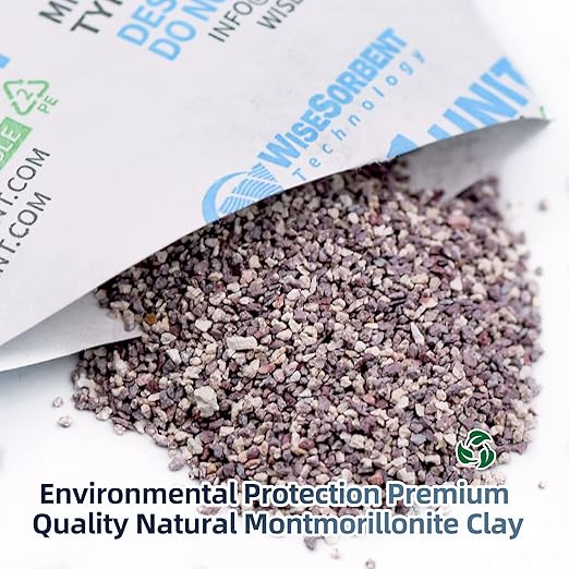 20 PackS 4 UNIT Clay Dessicant Packets, Dehumidifier for Gun Safe, Bucket Moisture Control, Montmorillonite Moisture Absorbers for Food Storage, Conforms to MIL-D-3464E Type I & II Absorbents - Image 3