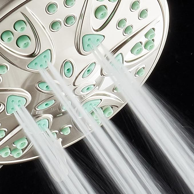 AquaDance Antimicrobial – Anti-Clog High-Pressure 6-Setting Shower Head with Microban Nozzle Protection from Growth of Mold, Mildew & Bacteria for Stronger Shower! 4" Coral Green - Image 6