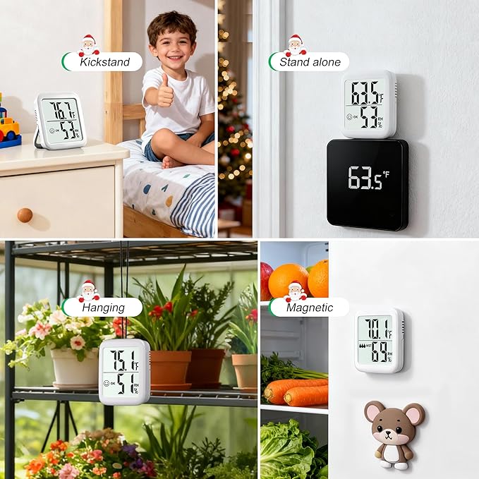 Antonki 2 Pack Room Thermometer for Home, Hygrometer Indoor Humidity Meter Gauge, Digital Temperature and Humidity Sensor Monitor for House, Terrarium, Incubator, Greenhouse - Battery Included - Image 5