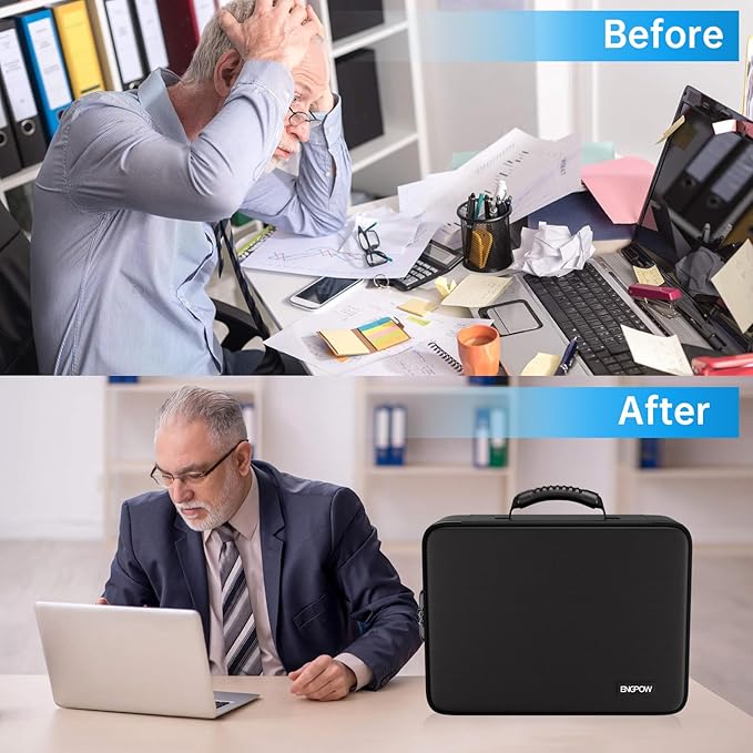 ENGPOW File Organizer Bag with 13 Pocket Accordion File Folder, Fireproof Document Organizer with Lock& Labels,Multi-Layer Portable Home Travel Safe Storage Box for Important Documents,Files and More - Image 9