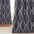 NICETOWN Blackout Curtains Panels for Living Room, Greyish Purple, 52" Wide x 84" Long, 2 Panels, Sound Reducing Thermal Insulated Wave Line Foil Print Design Curtains for Patio Sliding Glass Door by NICETOWN