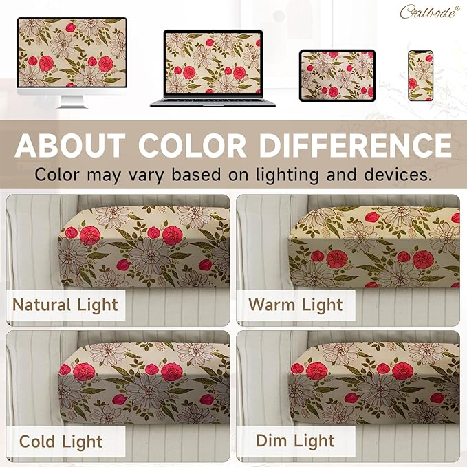 12Pcs Stretch Patio Cushion Cover, Floral Couch & Sofa Slipcovers for Patio Furniture Cushions Washable Reusable Couch Covers Replacement for All-Season (Rosy Pink Floral,Cover Only) - Image 6