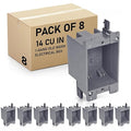 (8 Pack) Airmont Products 14 in. Old Work Electrical Box, 1-Gang 14 Cu in Non-Metallic PVC Outlet Box for Drywall, Remodel Electrical Box with Built-in NM Cable Clamps, Grey PVC Old Work Outlet Box by AirmontProducts