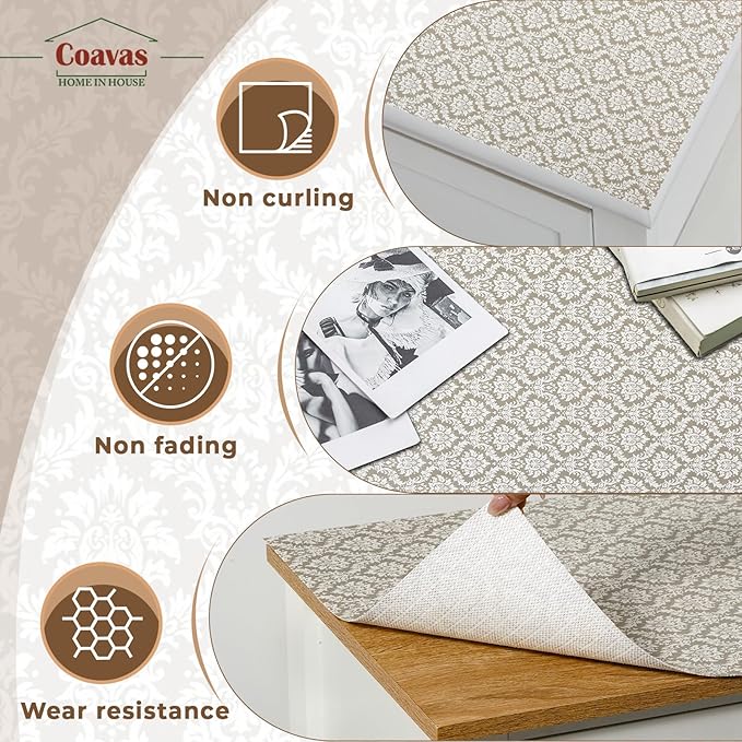Coavas Extra Grip Thickened Shelf and Drawer Liner - Non-Adhesive Non-Slip Waterproof Mats for Kitchen Cabinets, Drawers, Shelves, Dresser & Cupboard, Easy Cut DIY (Beige Cream, 24IN x 20FT) - Image 9