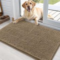 OLANLY Dog Door Mat for Muddy Paws 36x24, Absorbs Moisture and Dirt, Absorbent Non-Slip Washable Doormat, Quick Dry Chenille Mud Mat for Dogs, Entry Indoor Entryway Carpet for Inside Floor, Tan by OLANLY