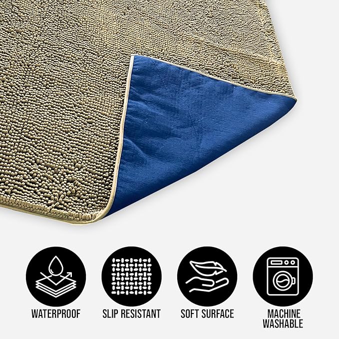 Muddy Mat® Dog Blanket - Chenille Water Absorption Blanket for Bed & Couch Cover for Dogs Washable, Anti-Slip Soft and Durable Furniture Protector for Dogs - Beige 40"x50" - Image 2