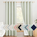 NICETOWN Sage Green Living Room Completely Shaded Linen Textured Draperies, 2 Pieces, W52 x L84, Privacy Protection & Noise Reducing Ring Top Drapes, White Lined Insulated Window Treatment Curtains by NICETOWN