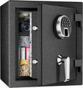 WASJOYE Biometric Fireproof Safe Box - 1.8 Cubic Feet Fingerprint Safe with Digital Keypad Lock and Type-C Port Alarm System, Fireproof Waterproof for Home Office Hotel Jewelry Documents Cash Storage by WASJOYEUS