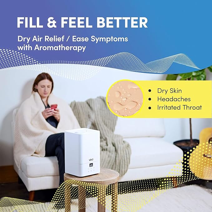 VEVA Humidifiers for Bedroom Large Room 4.5L, Cool Mist Water Vaporizer Essential Oil Diffuser, Quiet Humidifiers for Baby, Covers up to 323 Sq. Ft. - Image 7