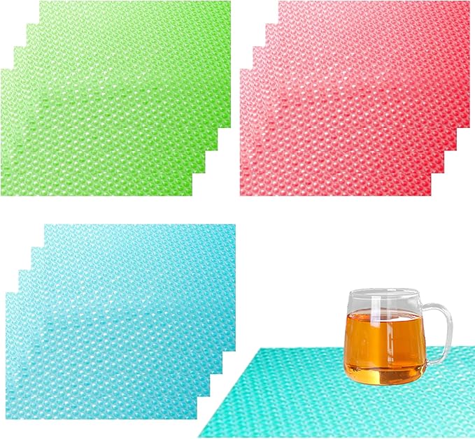 12PCS Refrigerator Shelf Liners 18x12'' Anti-Slip Refrigerator Liners with Dot Surface Customizable Moisture-Proof Mats for Shelves & Drawers - Image 4