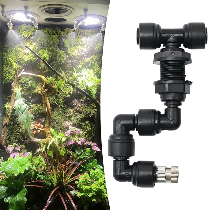 Reptile Misting Spray Nozzle for Rainforest Tank Pet Cooling Adjustable Reptile Nozzle Fogger Mist Sprinkler for Full Water Coverage, Replacement Micro Spray Nozzles (2Pack) - Image 7