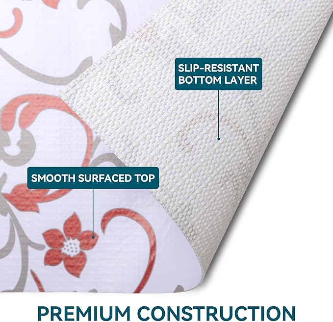 2 Rolls 18" W x 96" L Floral Drawer and Shelf Liner for Cabinets, Non-Adhesive Strong Grip Non-Slip Flower Shelf Cabinet Kitchen Shelf Liners for Kitchen Cabinets - Image 6