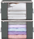 Large Storage Bags, 2 Pack Clothes Storage Bins Foldable Closet Organizers Storage Containers with Durable Handles Thick Fabric for Blanket Comforter Clothing Bedding 90 L by BuddingJoy-BuildaJoyfulLifeforYou